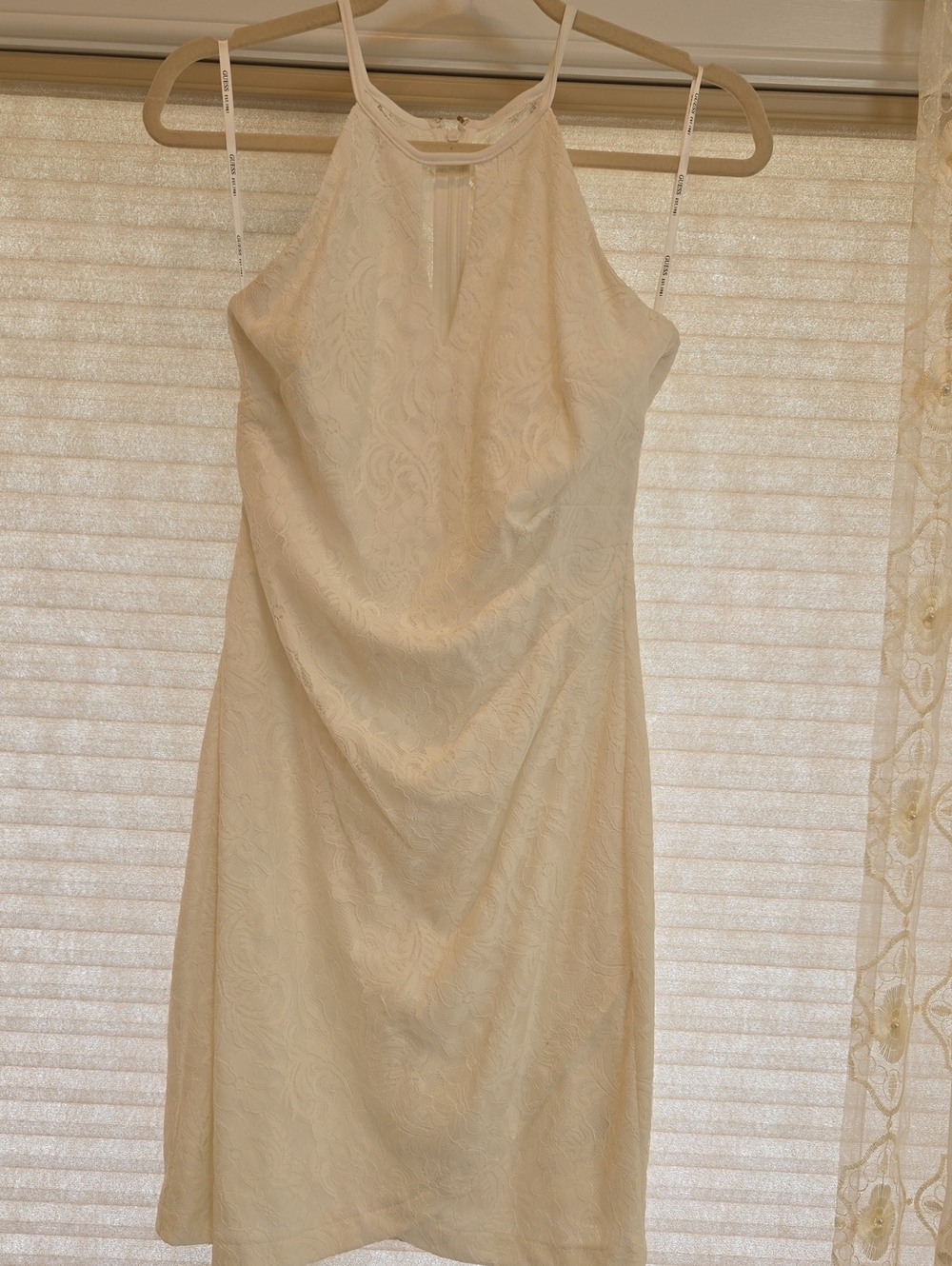 Guess Cream Halter Midi Dress